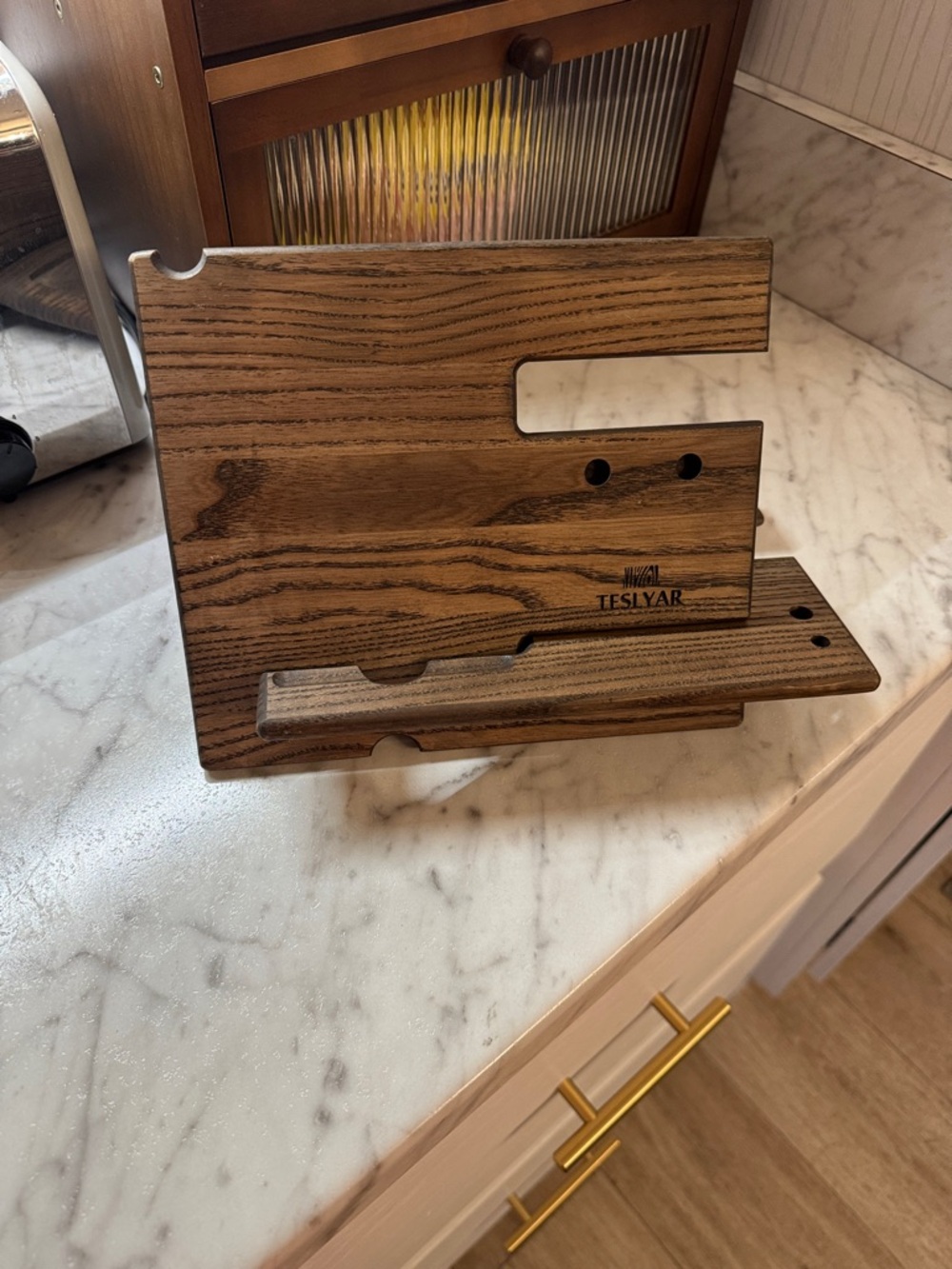 Wooden Electronics Stand - Brown